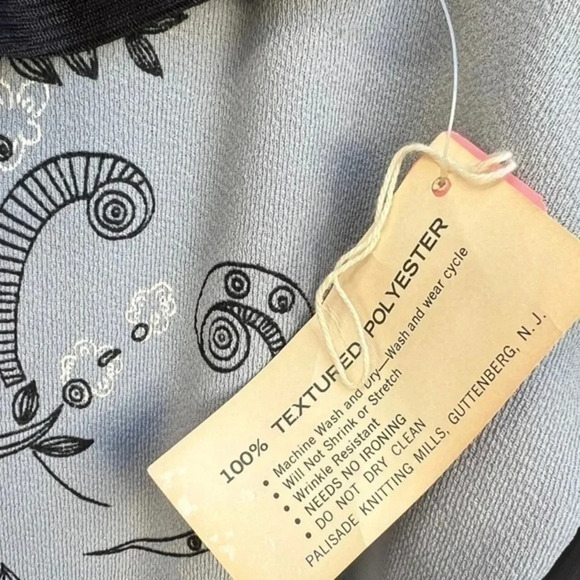 Vintage‎ 1970s Palisade Double Knit Polyester Dress Gray Black Print Belt Sz 18‌ - Picture 8 of 12